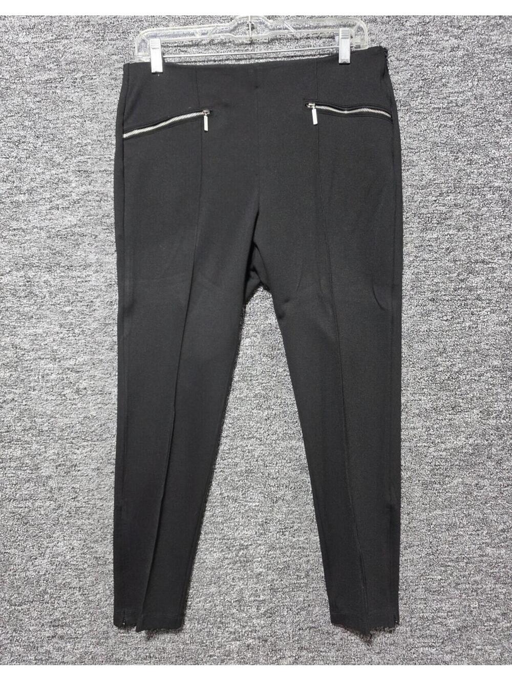 MICHAEL Michael Kors Black Crepe Slim Skinny Mid Rise Women's Pants Stretch Zip